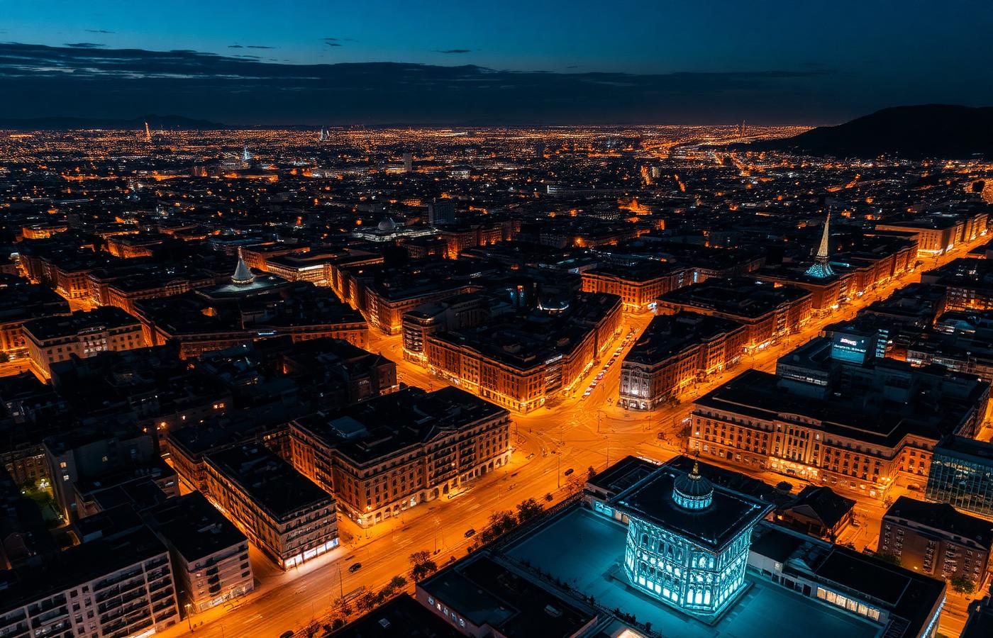 Valencia de noche, zona de cobertura de Energy 24